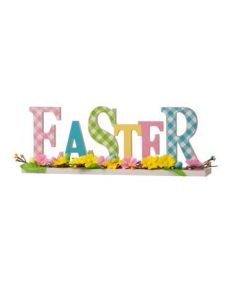 Glitzhome - 16”L Wooden "EASTER" Table Decor