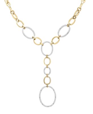 Wrapped in Love - Diamond Oval Link 20" Lariat Necklace (1 ct. t.w.) in 14k Gold-Plated Sterling Silver