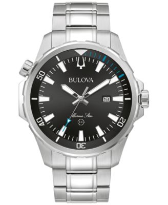 Bulova - Men's Marine Star Stainless Steel Bracelet Watch 43mm