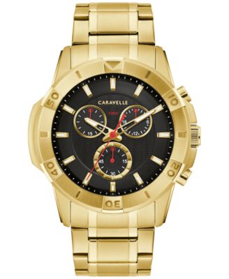 Caravelle - Men's Chronograph Gold Tone Stainless Steel Bracelet Watch 44mm