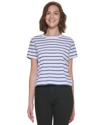 Calvin Klein Jeans - Petite Cotton Striped Crewneck Tee