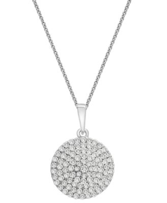 Wrapped in Love - Diamond Circle Pendant Necklace (1/2 ct. t.w.) in 14k White Gold, 16" + 4" extender