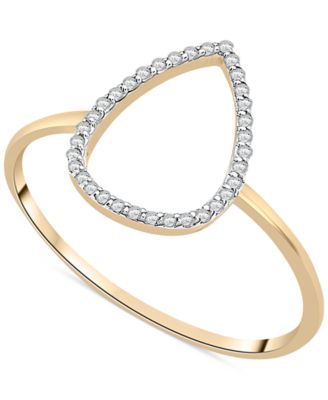 Wrapped - Diamond Open Teardrop Ring (1/20 ct. t.w.) in 10k Gold