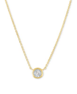 Macy's - Diamond Bezel 18" Pendant Necklace (1/20 ct. t.w.) in 10k Gold