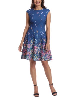 London Times - Petite Printed Fit & Flare Dress