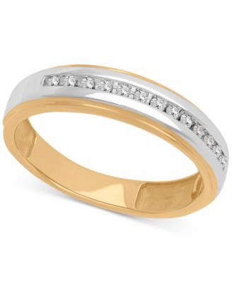 Macy's - Men's Diamond Wedding Band (1/8 ct. t.w.) in 14k Gold