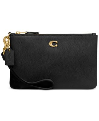COACH - Polished Pebble Leather Small Zip-Top Wristlet