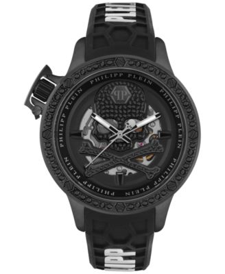 Philipp Plein - Men's Automatic Plein Rich Black Silicone Strap Watch 46mm
