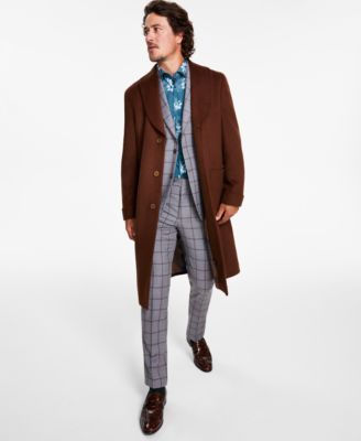 Tallia - Men's Classic-Fit Medium Weight Solid Overcoat