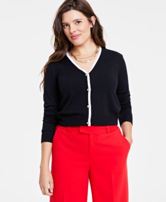 On 34th - Women's Tipped V-Neck Cardigan