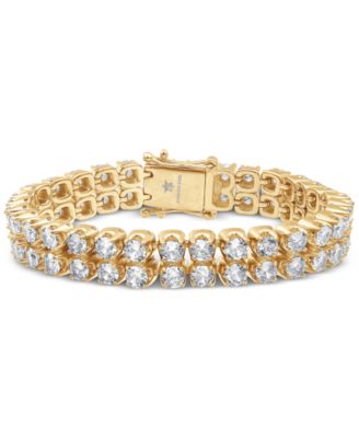 Blackjack - Men's Cubic Zirconia Double Row Tennis Bracelet in Stainless Steel