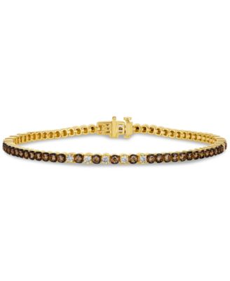 Le Vian - Chocolate Diamond & Nude Diamond Tennis Bracelet (2-1/10 ct. t.w.) in 14k Gold