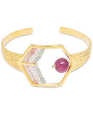 Nectar Nectar New York - 18k Gold-Plated Mixed Gemstone Cuff Bracelet