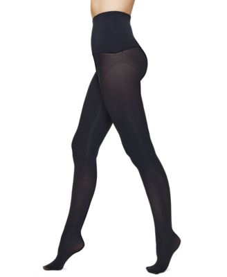 Hue - Women's Yoga Waistband Ribbed-Front Tights