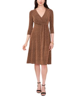 MSK - Petite Faux-Wrap Midi Dress