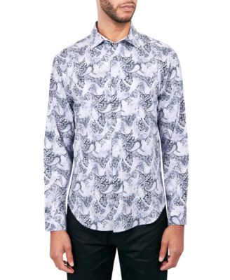 Society of Threads - Men's Regular-Fit Non-Iron Performance Stretch Paisley Button-Down Shirt