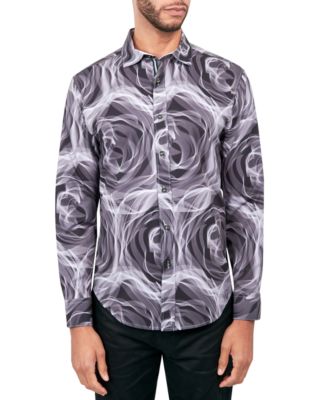 Society of Threads - Men's Regular-Fit Non-Iron Performance Stretch Abstract Floral Button-Down Shirt