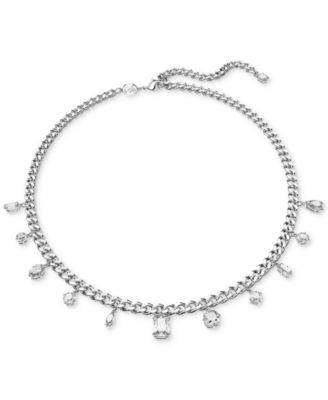 Swarovski - Rhodium-Plated Crystal Charm Necklace, 16-1/2" + 3" extender