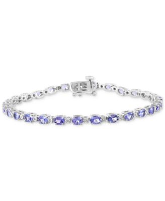EFFY Collection - Tanzanite (4-3/4 ct. t.w.) & Diamond (1/20 ct. t.w.) Link Bracelet in Sterling Silver