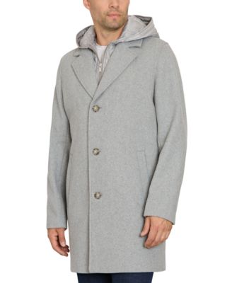 Sam Edelman - Men's Single Breasted Coat with Quilted Bib