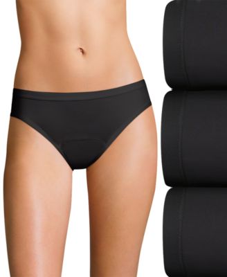 Hanes - Women's 3-Pk. Moderate Period Bikini Underwear
