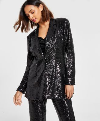 Alex & Sophia - Juniors' Sequined Blazer