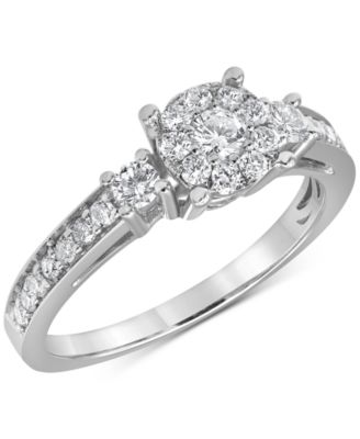 Macy's - Diamond Halo Engagement Ring (5/8 ct. t.w.) in 14k White Gold