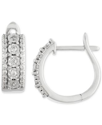 Forever Grown Diamonds - Lab Grown Diamond Huggie Hoop Earrings (1/3 ct. t.w.) in Sterling Silver, 0.56"