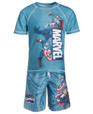Marvel - Little Boys Rash Guard & Swim Trunks, 2 Piece Set