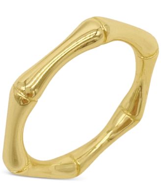 ADORNIA - Gold-Tone Water-Resistant Bamboo Band Ring
