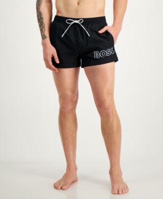 Hugo Boss - Men's 3" Mooneye Outlined Logo Drawstring Swim Trunks