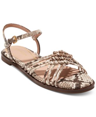 Cole Haan - Women's Jitney Ankle-Strap Knotted Flat Sandals