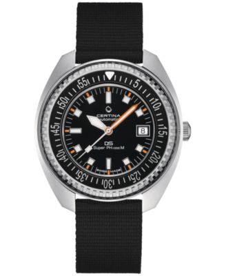 Certina - Men's Swiss Automatic DS PH1000M Powermatic 80 Black Synthetic Strap Watch 44mm