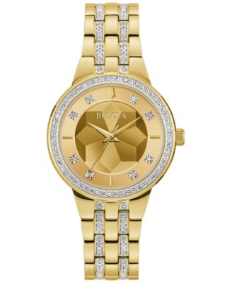 Bulova - Women's Phantom Gold-Tone Stainless Steel Bracelet Watch 33mm