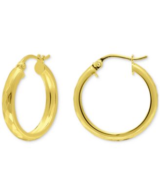 Giani Bernini - Textured Small Hoop Earrings in 18k Gold-Plated Sterling Silver, 20mm