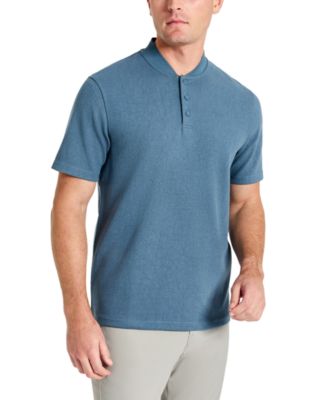 Kenneth Cole - Men's Textured-Knit Bomber-Collar Performance Henley