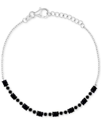 Macy's - Black Spinel Link Bracelet (2-1/5 ct. t.w.) in Sterling Silver (Also in Lab-Grown Ruby/White Sapphire)