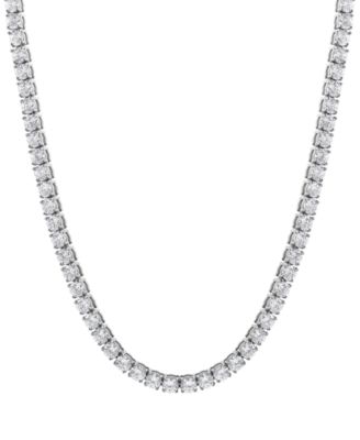 Blackjack - Men's Black Cubic Zirconia 20" Tennis Necklace in Black Ion-Plated Stainless Steel