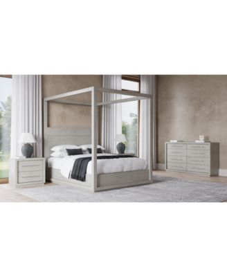 Furniture - Tivie 3 pc Bedroom Set (Full Canopy Bed + Dresser + Nightstand)