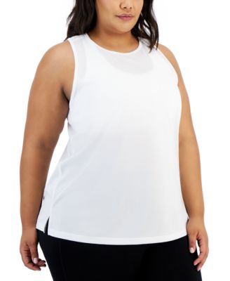ID Ideology - Plus Size Solid Birdseye Mesh Racerback Tank Top
