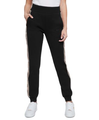 GUESS - Women's Britney High Rise Logo Stripe Jogger Pants