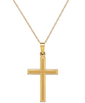 Macy's - Traditional Cross Pendant in 14k Yellow Gold