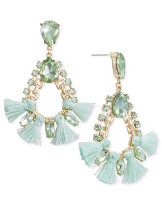 I.N.C. International Concepts - Crystal & Tassel Open Drop Earrings