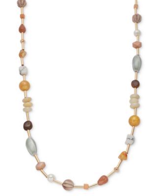 Style & Co - Gold-Tone Multi Bead Station Long Necklace
