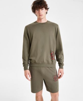 Hugo Boss - Men's Duaraches 10261772 01 Regular-Fit Logo-Print Sweatshirt