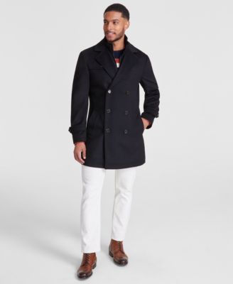 Michael Kors - Men's Classic-Fit Wool Blend Solid Overcoat