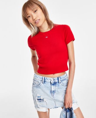Tommy Jeans - Women's Cropped Short-Sleeve Sweater