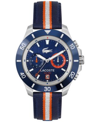 Lacoste - Men's Toranga Blue Striped Nylon Strap Watch 44mm