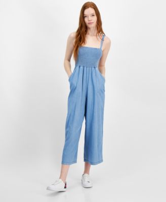 Tommy Hilfiger - Women's Smocked Chambray Jumpsuit