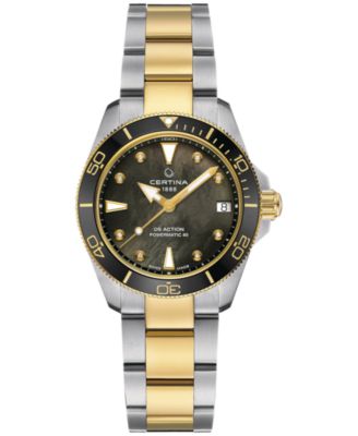 Certina - Women's Swiss Automatic DS Action Lady Diamond Accent Two-Tone Stainless Steel Bracelet Watch 35mm